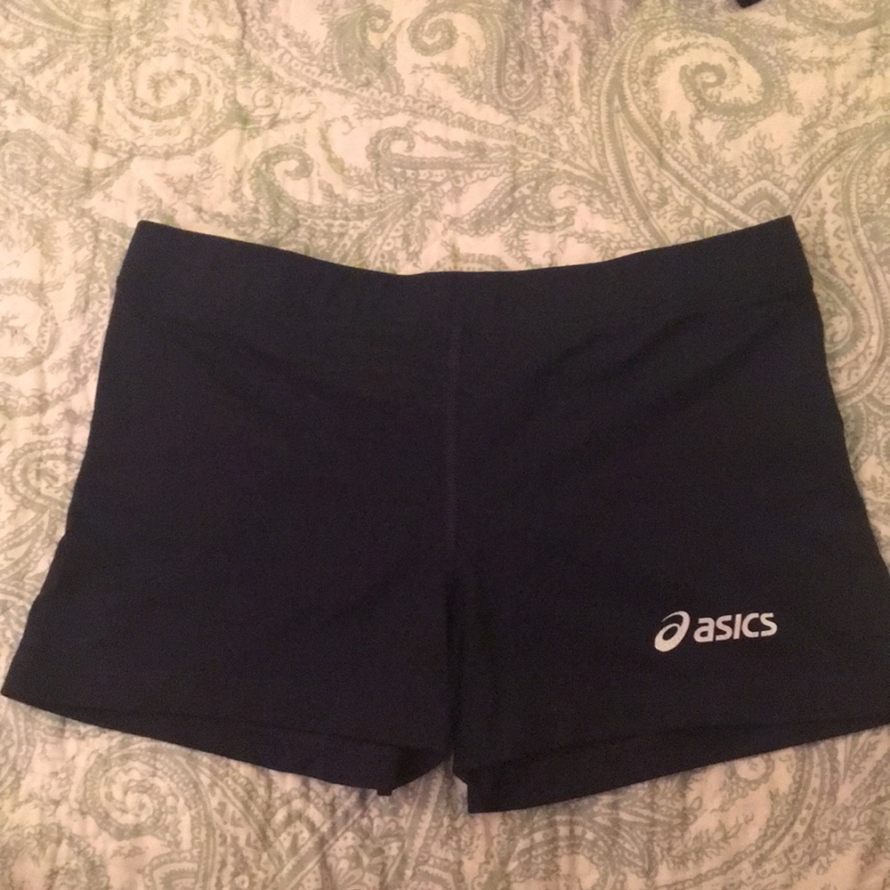 Dark blue asics spandex
